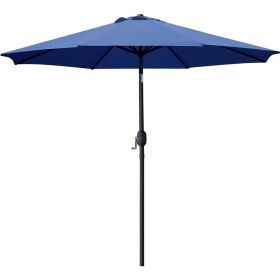 9 ft. Aluminum Market Crank and Tilt Patio Umbrella- Blue 9 ft. Aluminum Market Crank and Tilt Patio Umbrella- Blue